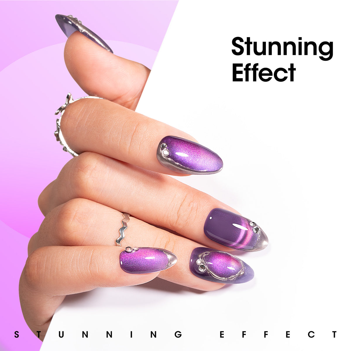 1016 Purple Cat Eye Gel Nail Polish 18ml
