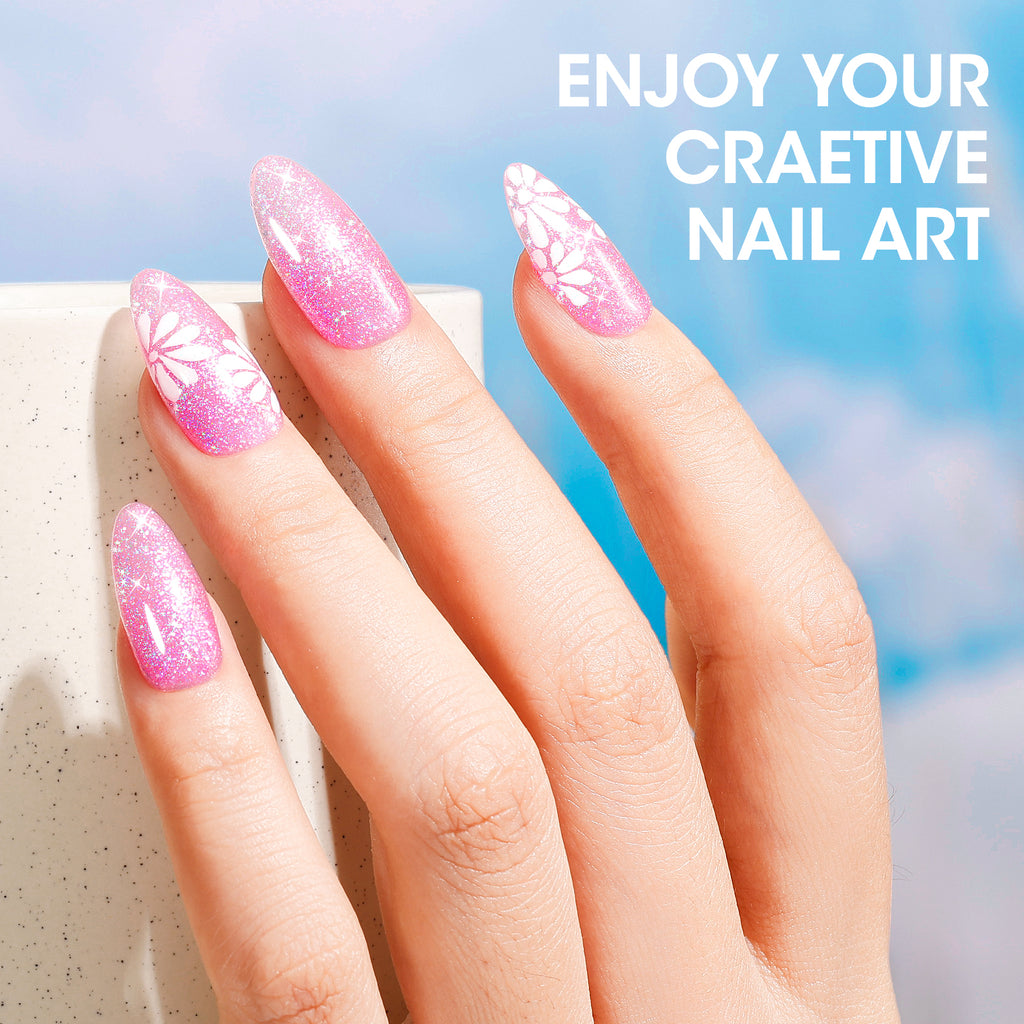 #813 Clear Pink Glitter Gel Nail Polish 18ml