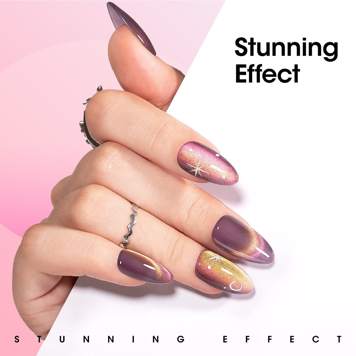 901 Pink Purple Cat Eye Gel Nail Polish 18ml