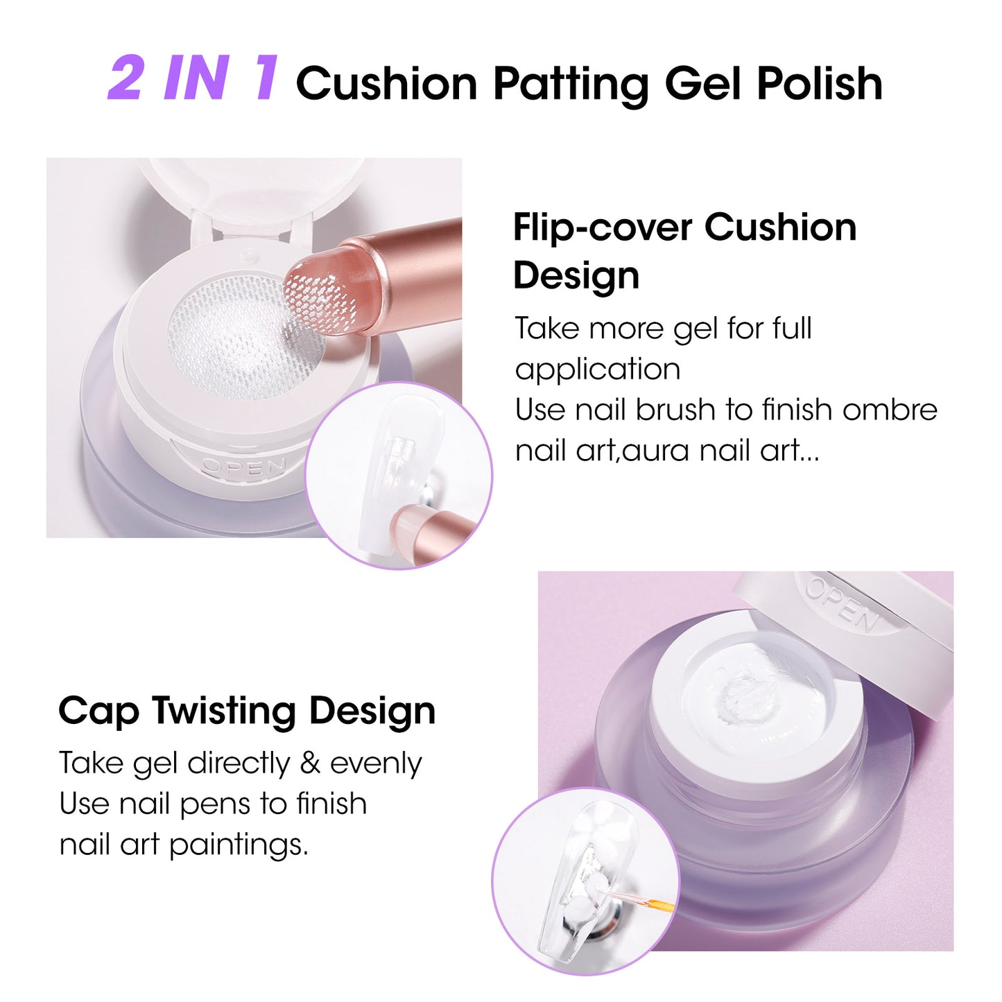 Gellen Cushion Ombre Gel Polish With Double-Head Silicone Pen