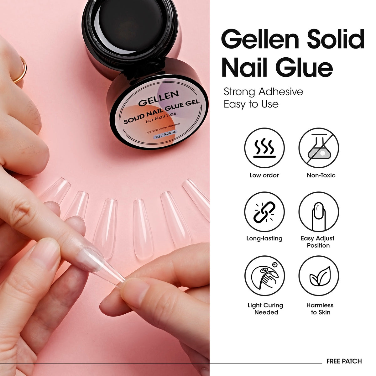 Gellen Solid Nail Glue Gel Polish Kit with UV Light Cure