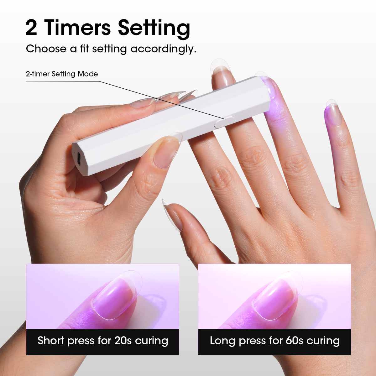 Mini UV Nail Lamp - Portable Cordless Rechargeable