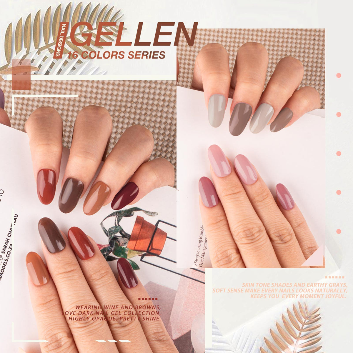 16 Colors Warm Gel Polish Set with Base & Top Coat