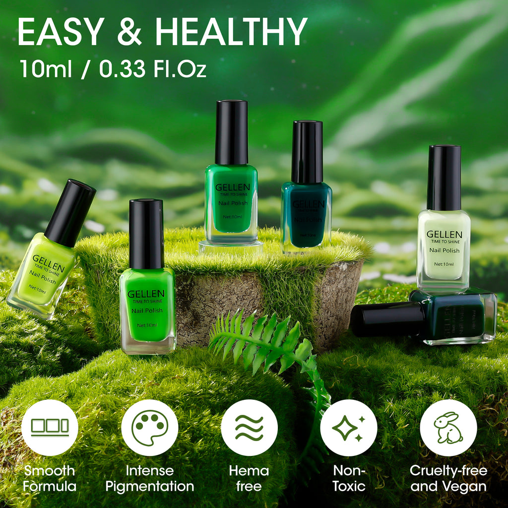 Leafy Grove 6 Colors Nail Polish Set