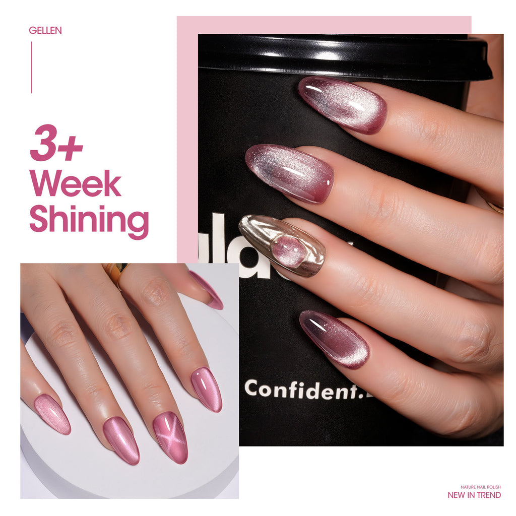 M181 Pink Cat Eye Gel Nail Polish 18ml