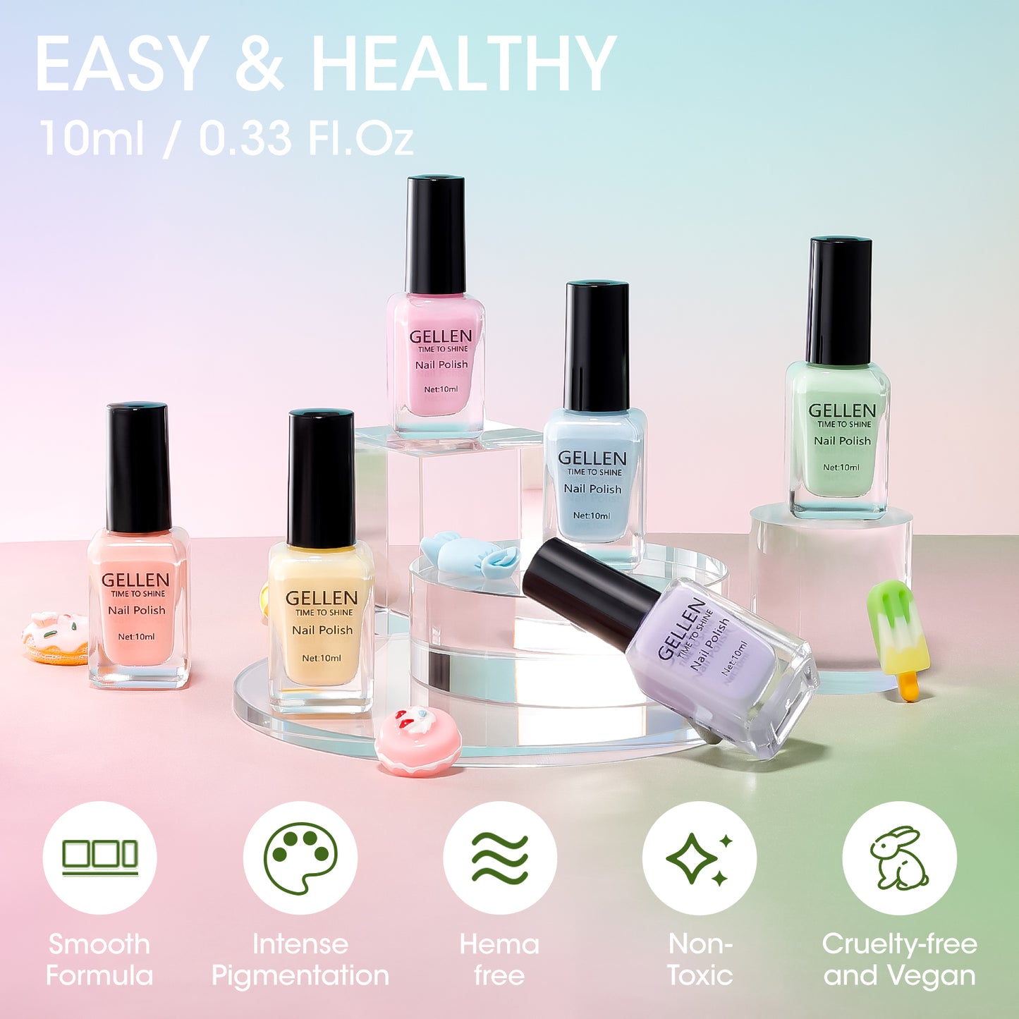 Macaron 6 Colors Nail Polish Set