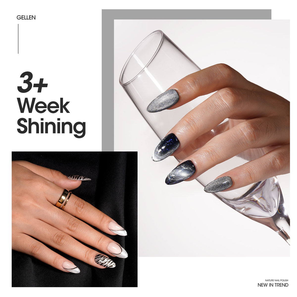 M122 Silver Cat Eye Gel Nail Polish 18ml