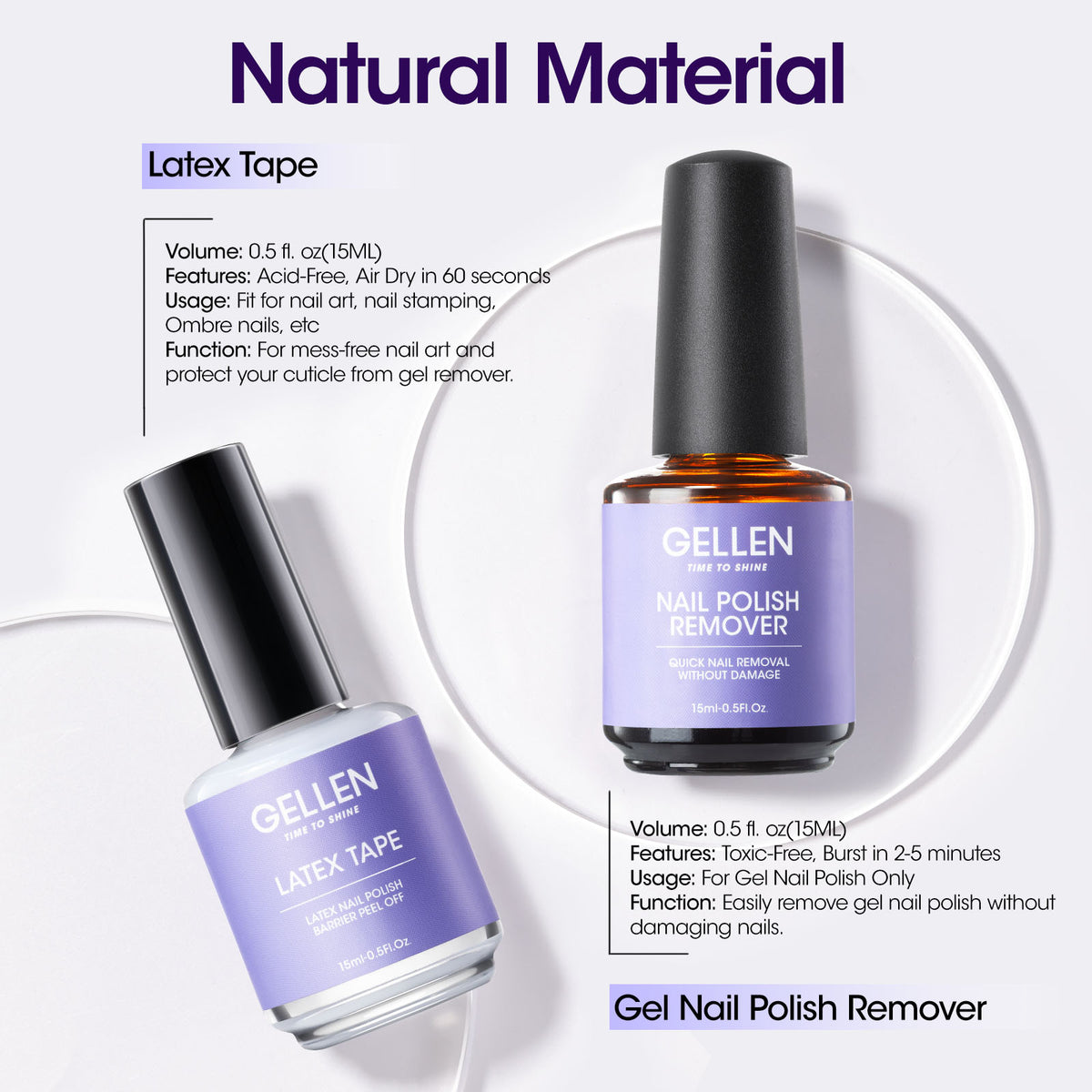 Nail Polish Remover Set - Gel Polish Remover and Latex Tape Peel Off Liquid