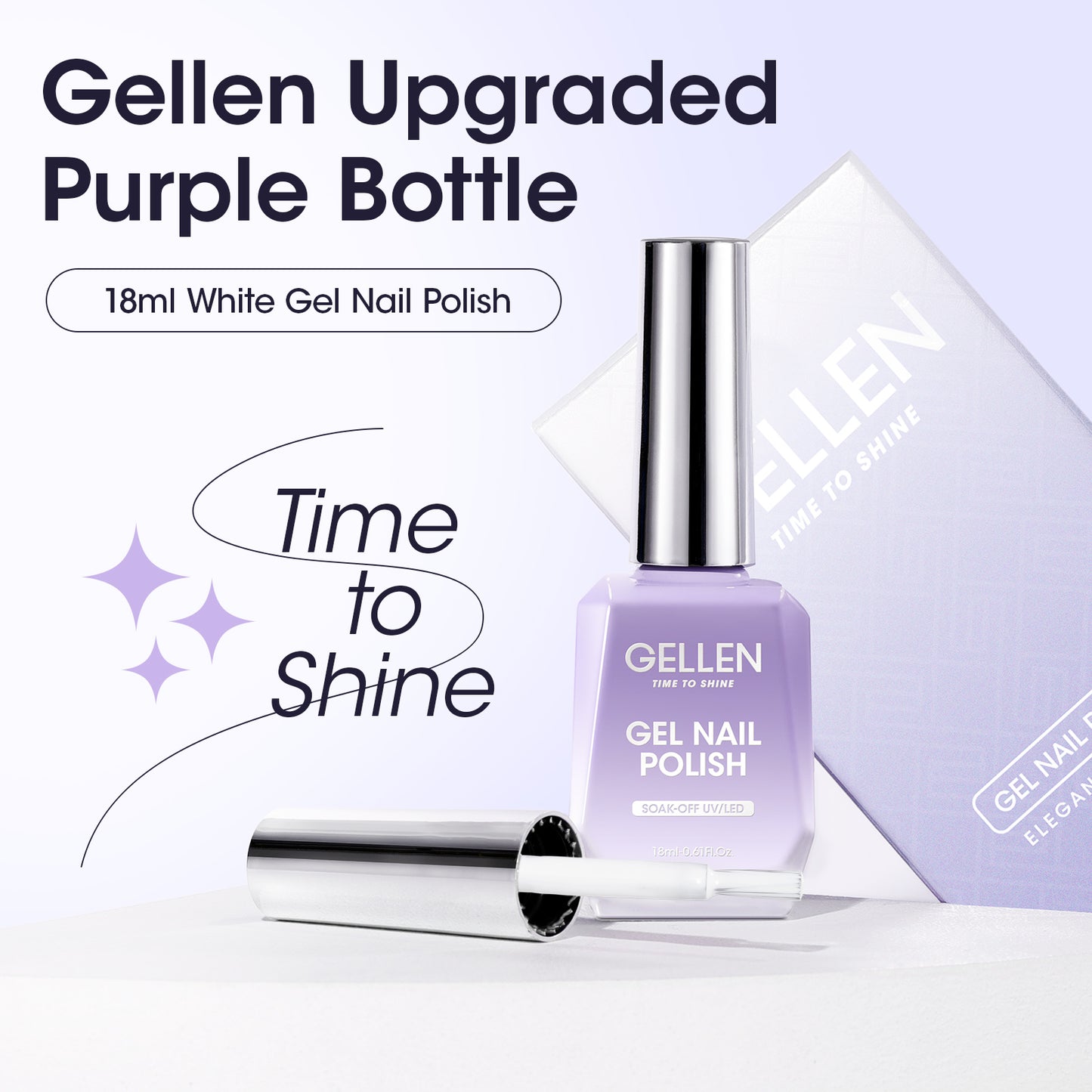 Gellen White Gel Nail Polish #108, 18ml