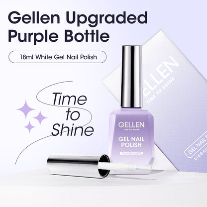 Gellen White Gel Nail Polish #108, 18ml