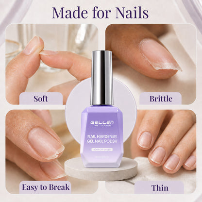 GELLEN 2 In 1 Nail Hardener Base Coat Gel Polish, 300% Harder, HEMA Free