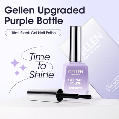 Gellen Black Gel Nail Polish #107, 18ml
