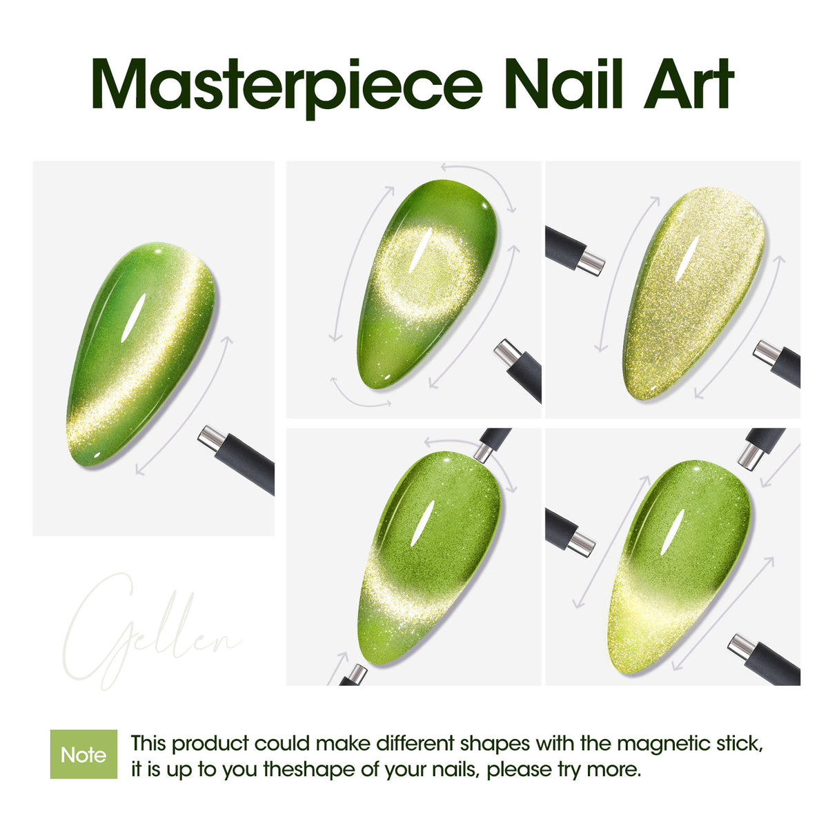 M358 Green Cat Eye Gel Nail Polish 18ml