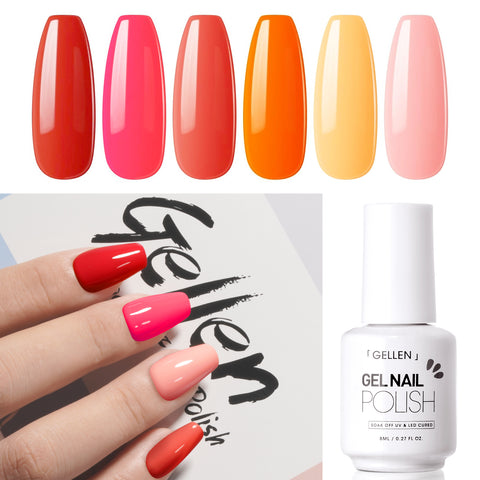 Tropical Sunrise 6 Colors Gel Nail Polish Set 8ml