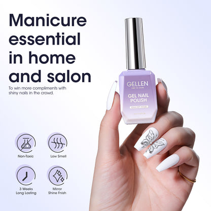 Gellen White Gel Nail Polish #108, 18ml