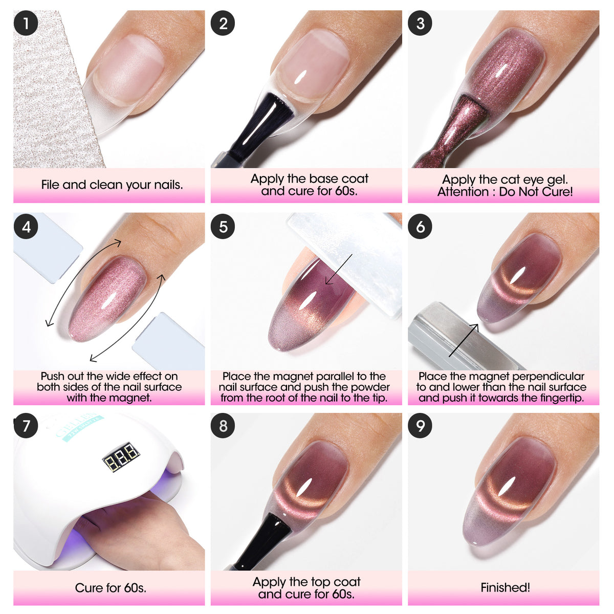 901 Pink Purple Cat Eye Gel Nail Polish 18ml
