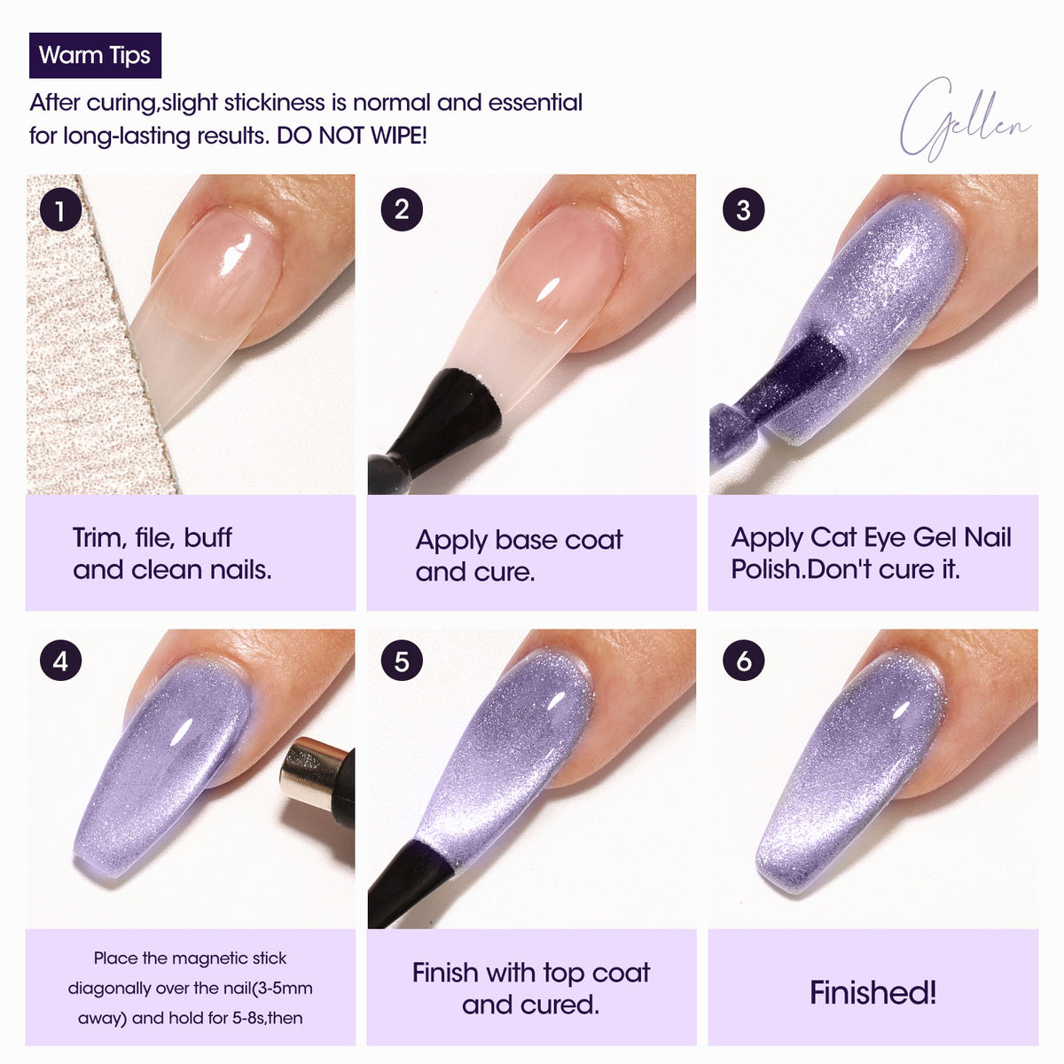 M138 Purple Cat Eye Gel Nail Polish 18ml