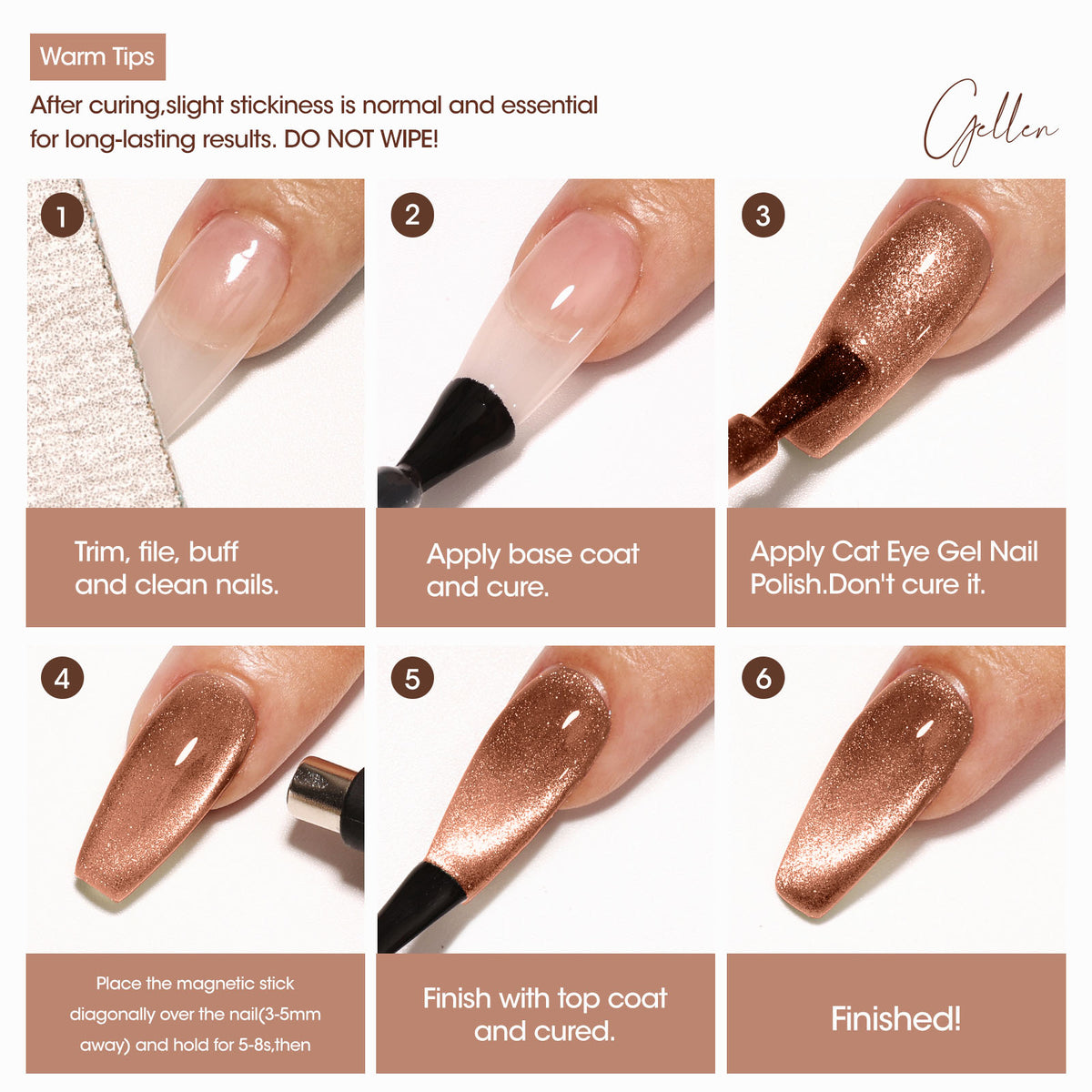 M182 Brown Cat Eye Gel Nail Polish 18ml