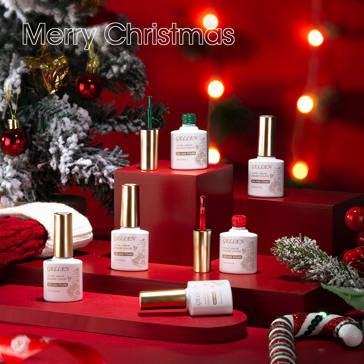 Jolly Tones 6 Colors Gel Nail Polish Christmas Set 10ml