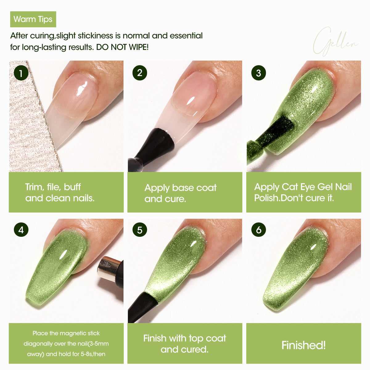 M358 Green Cat Eye Gel Nail Polish 18ml