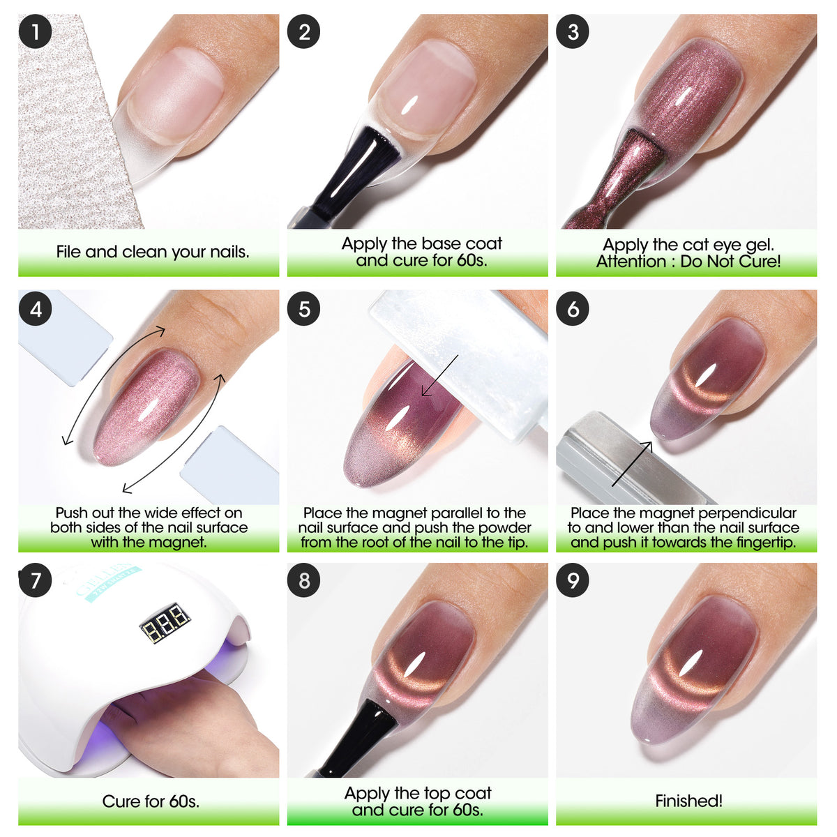 1018 Green Cat Eye Gel Nail Polish 18ml