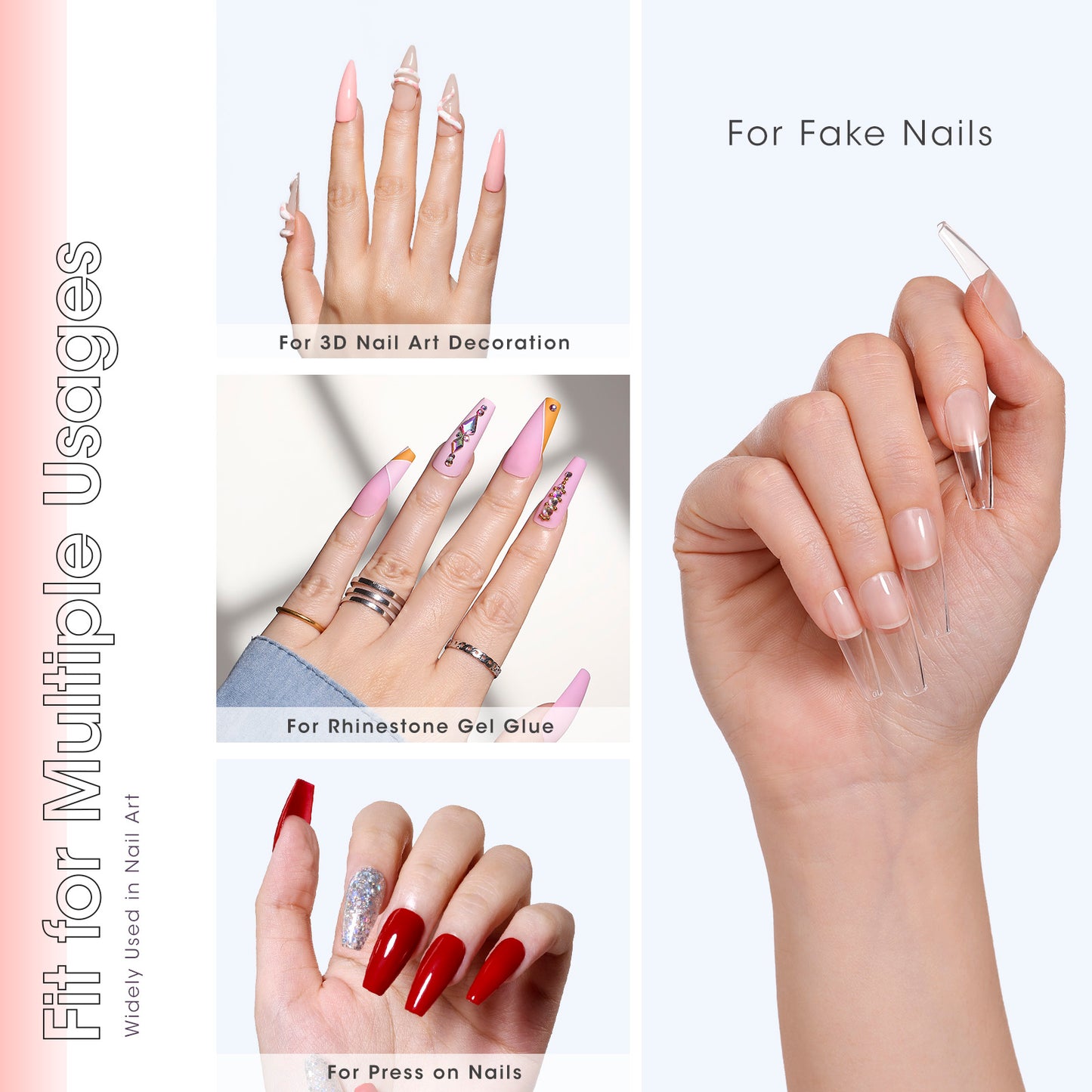Solid Nail Glue Gel Kit with UV Light