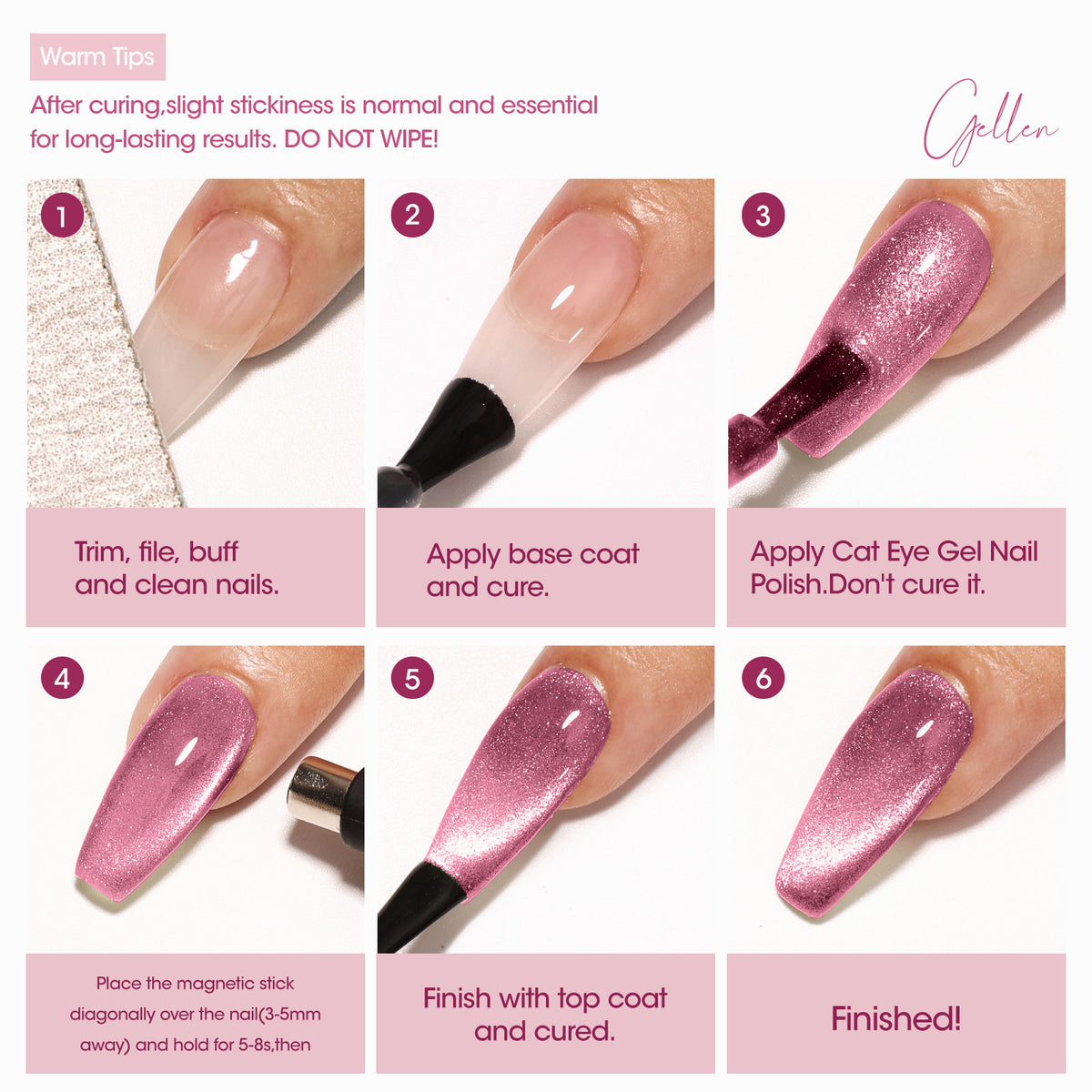 M181 Pink Cat Eye Gel Nail Polish 18ml