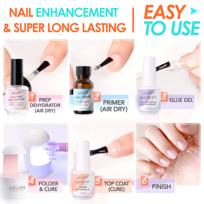 Gellen Almond Nail Tips and Glue Kit 240Pcs