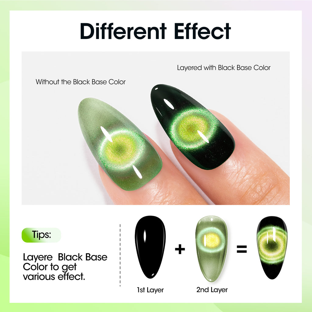 1018 Green Cat Eye Gel Nail Polish 18ml