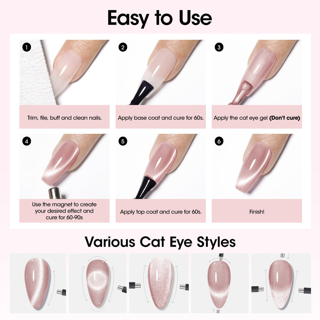 1006 Pink Cat Eye Gel Nail Polish 18ml