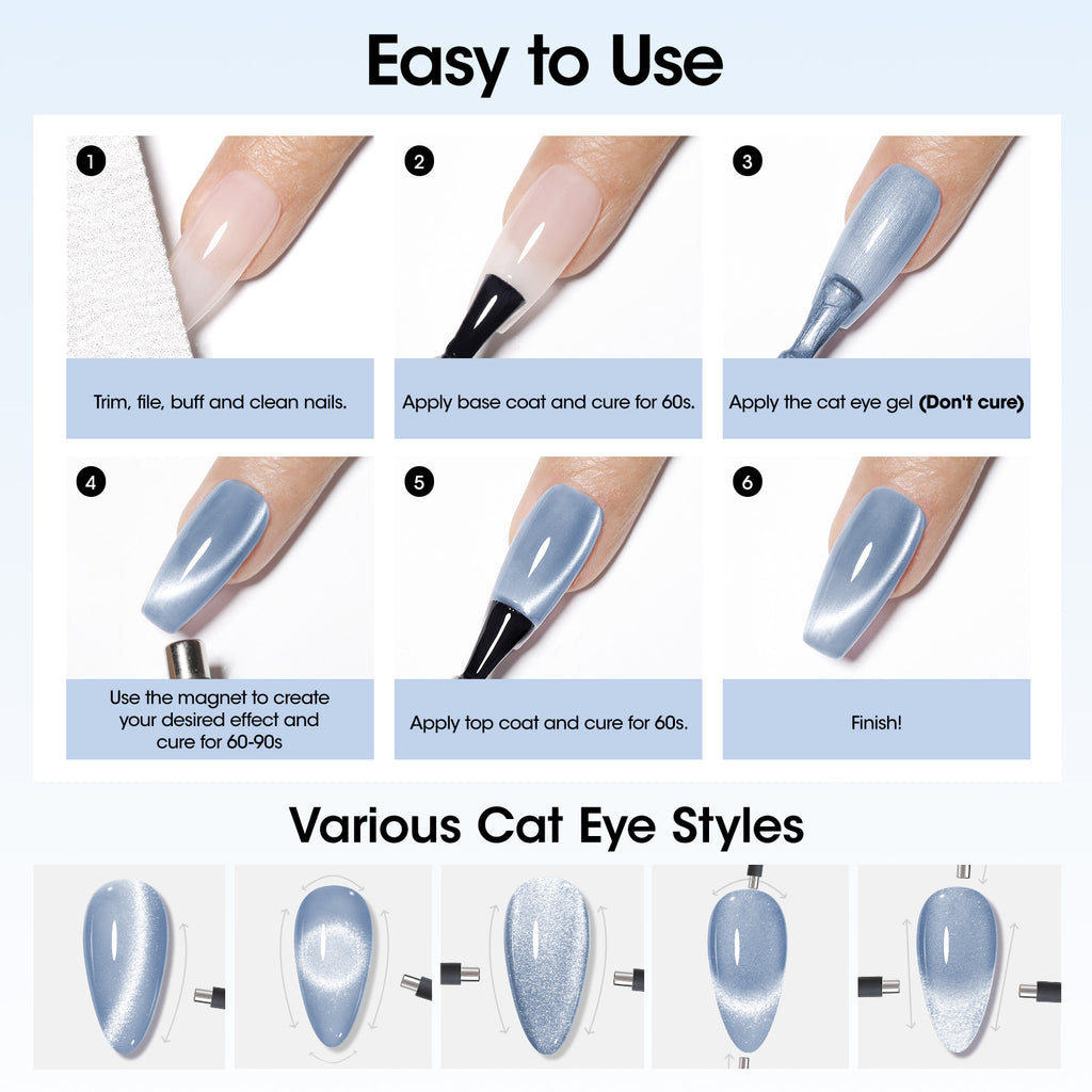 1003 Blue Cat Eye Gel Nail Polish 18ml