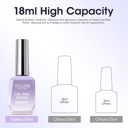 Gellen Black Gel Nail Polish #107, 18ml