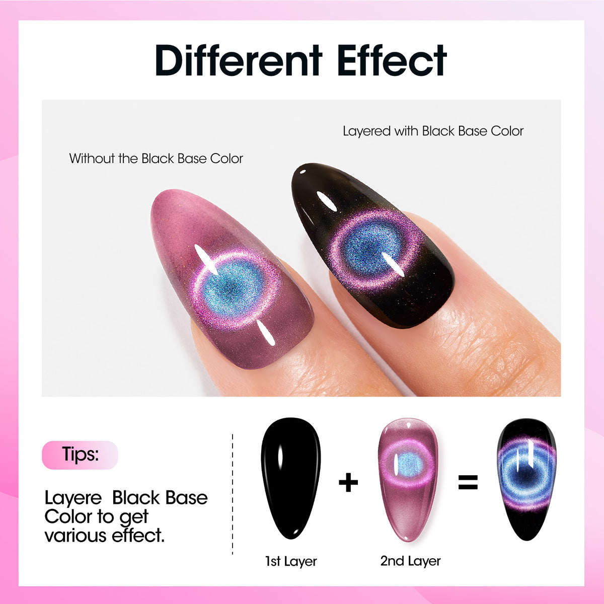 #1017 Pink Purple Reflective Cat Eye Gel Nail Polish