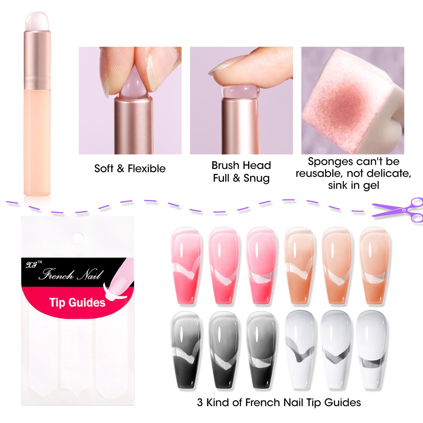 Gellen Cushion Ombre Gel Polish With Double-Head Silicone Pen