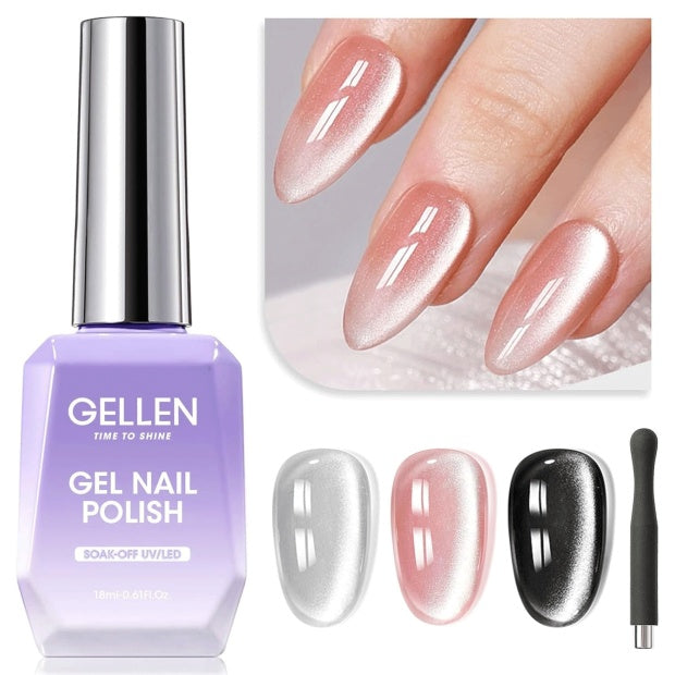 Gellen Silver Cat Eye Gel Nail Polish 993