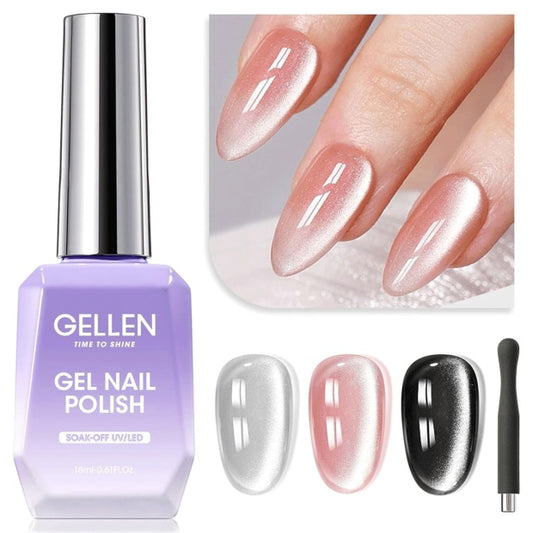Gellen Silver Cat Eye Gel Nail Polish 993