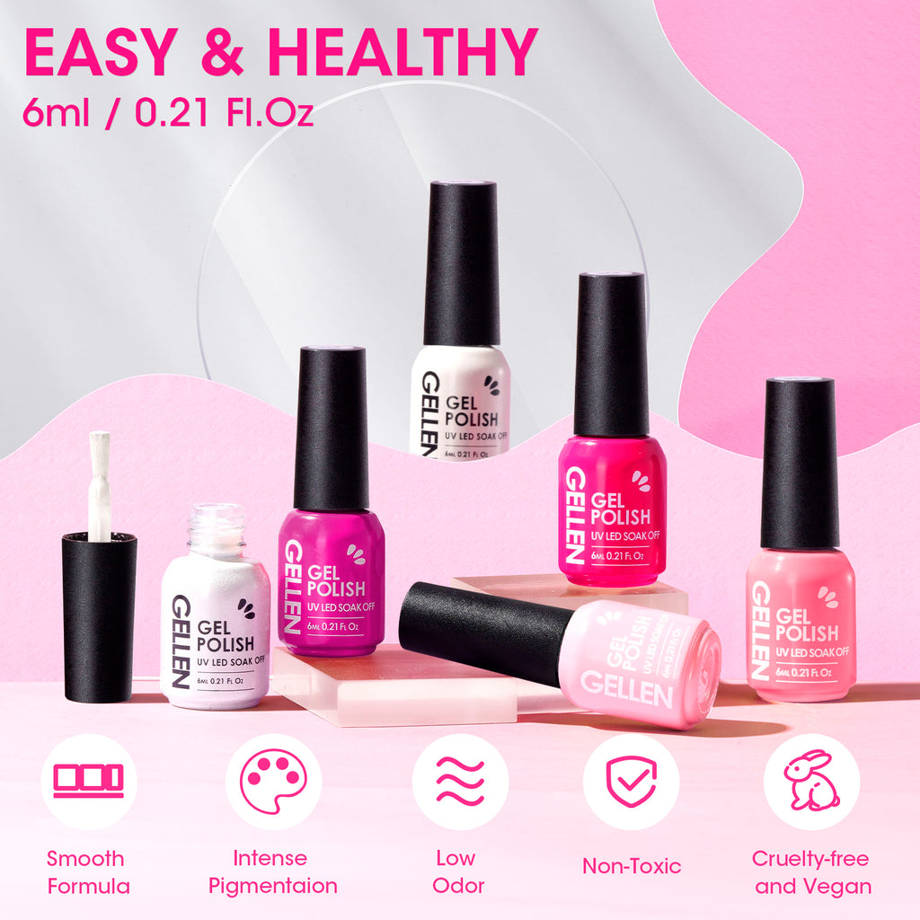 Sugar Kiss 6 Colors Gel Nail Polish Valentine Set