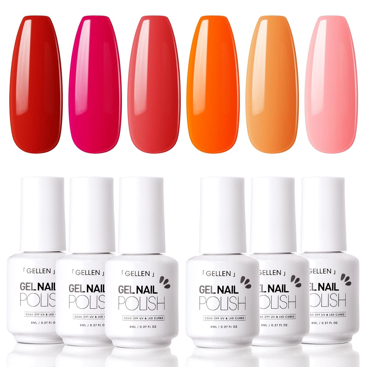 Tropical Sunrise 6 Colors Gel Nail Polish Set 8ml