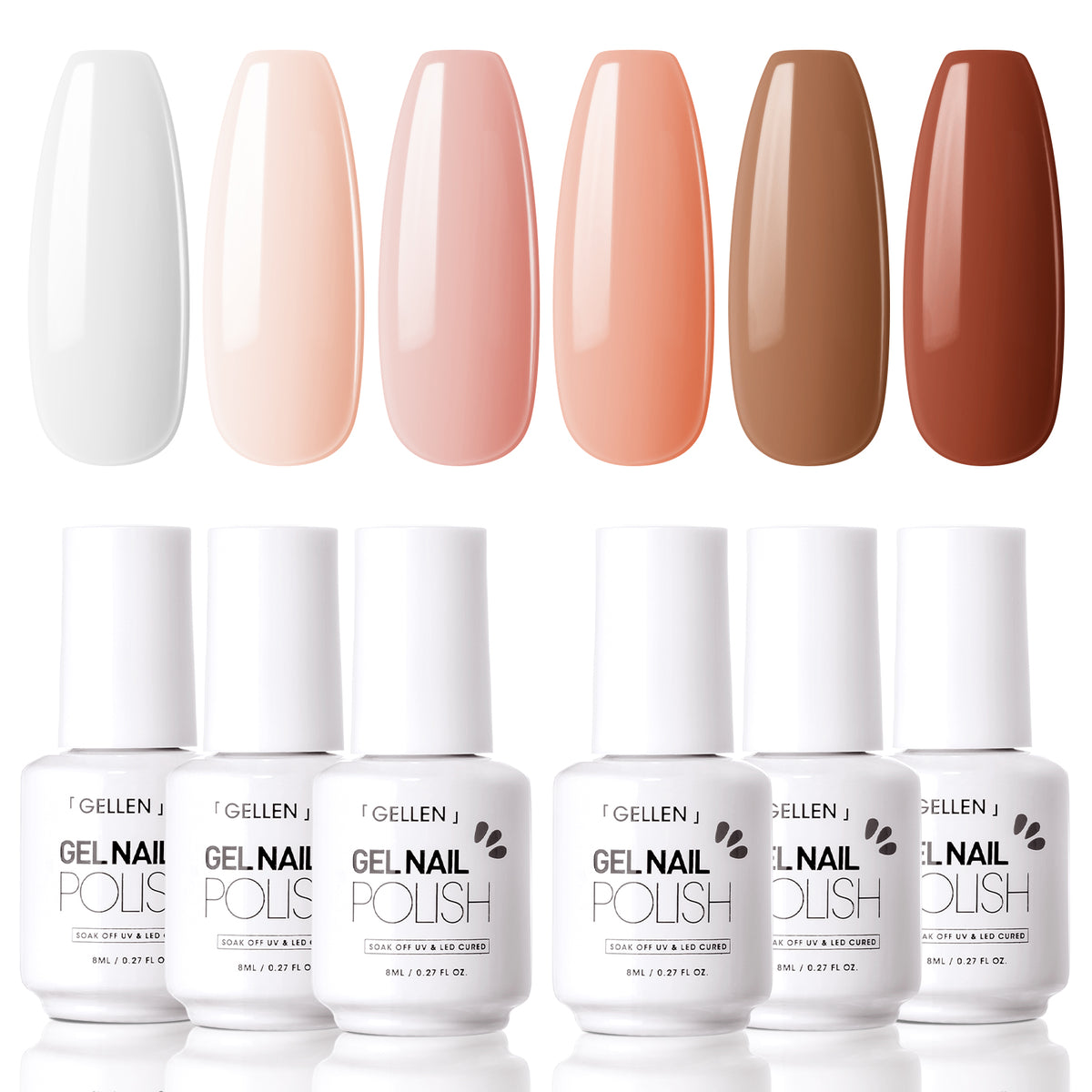 Warm Embrace 6 Colors Gel Nail Polish Set 8ml