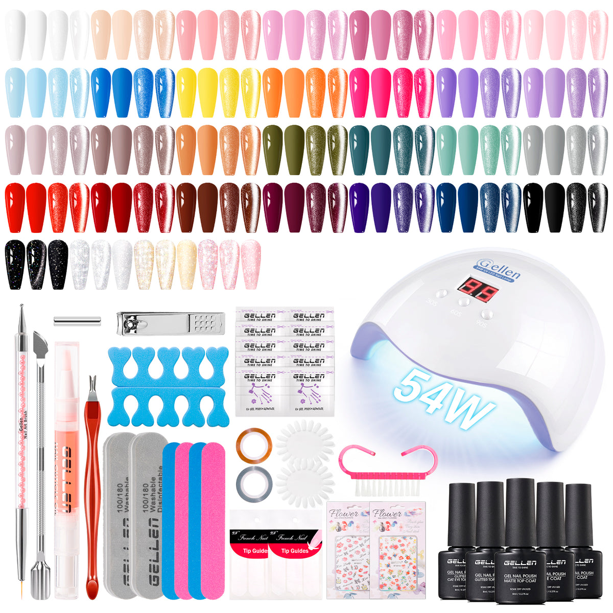Gellen 32+5 Gel Nail Polish Kit, Classic Style Collection