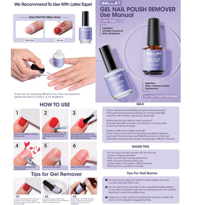Gellen Gel Polish Remover Kit - 15ml