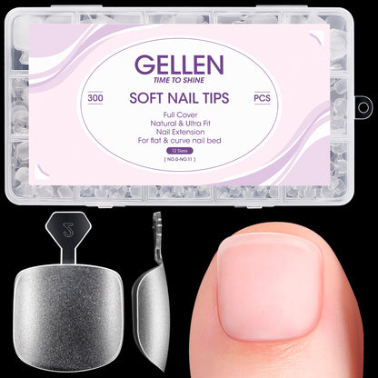 Gellen 300pcs Clear Toe Nail Tips