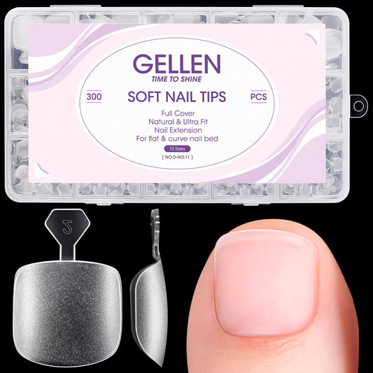 Gellen 300pcs Clear Toe Nail Tips