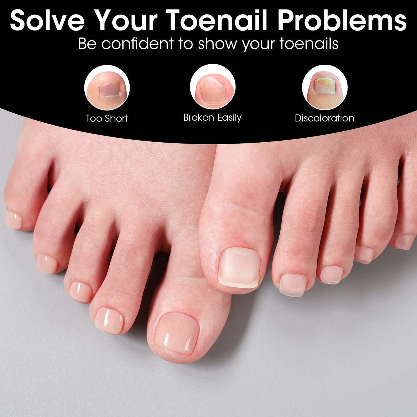 Gellen 300pcs Clear Toe Nail Tips