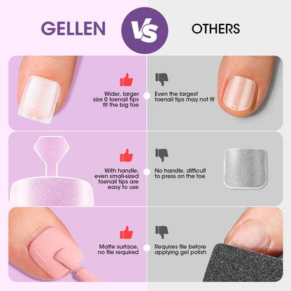 Gellen 300pcs Clear Toe Nail Tips