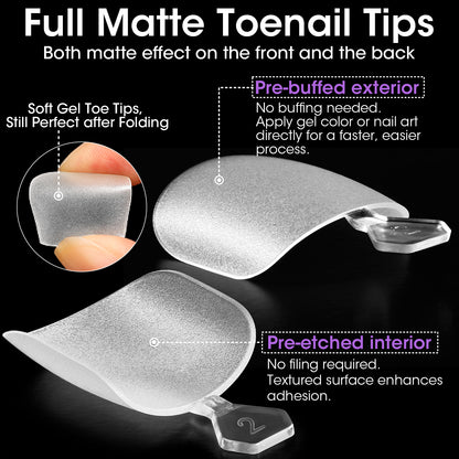 Gellen 300pcs Clear Toe Nail Tips