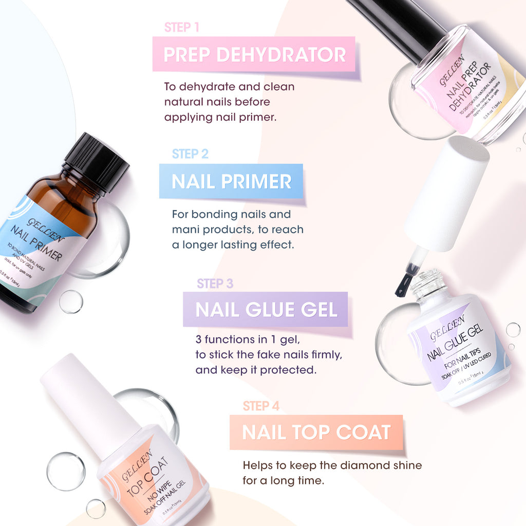 Gellen Almond Nail Tips and Glue Kit 240Pcs
