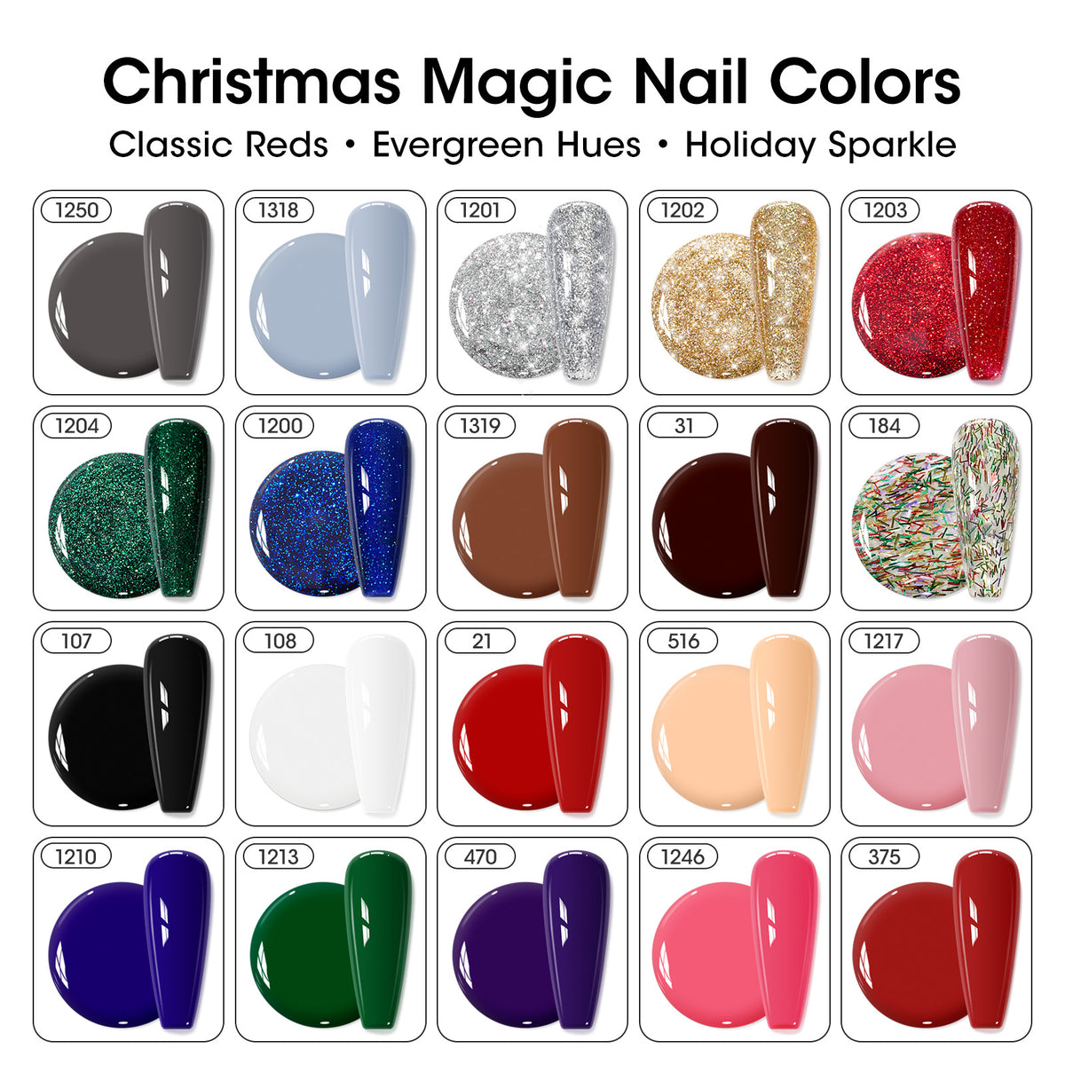 Gellen 20+4 Gel Nail Polish Set, Merry & Bright Collection