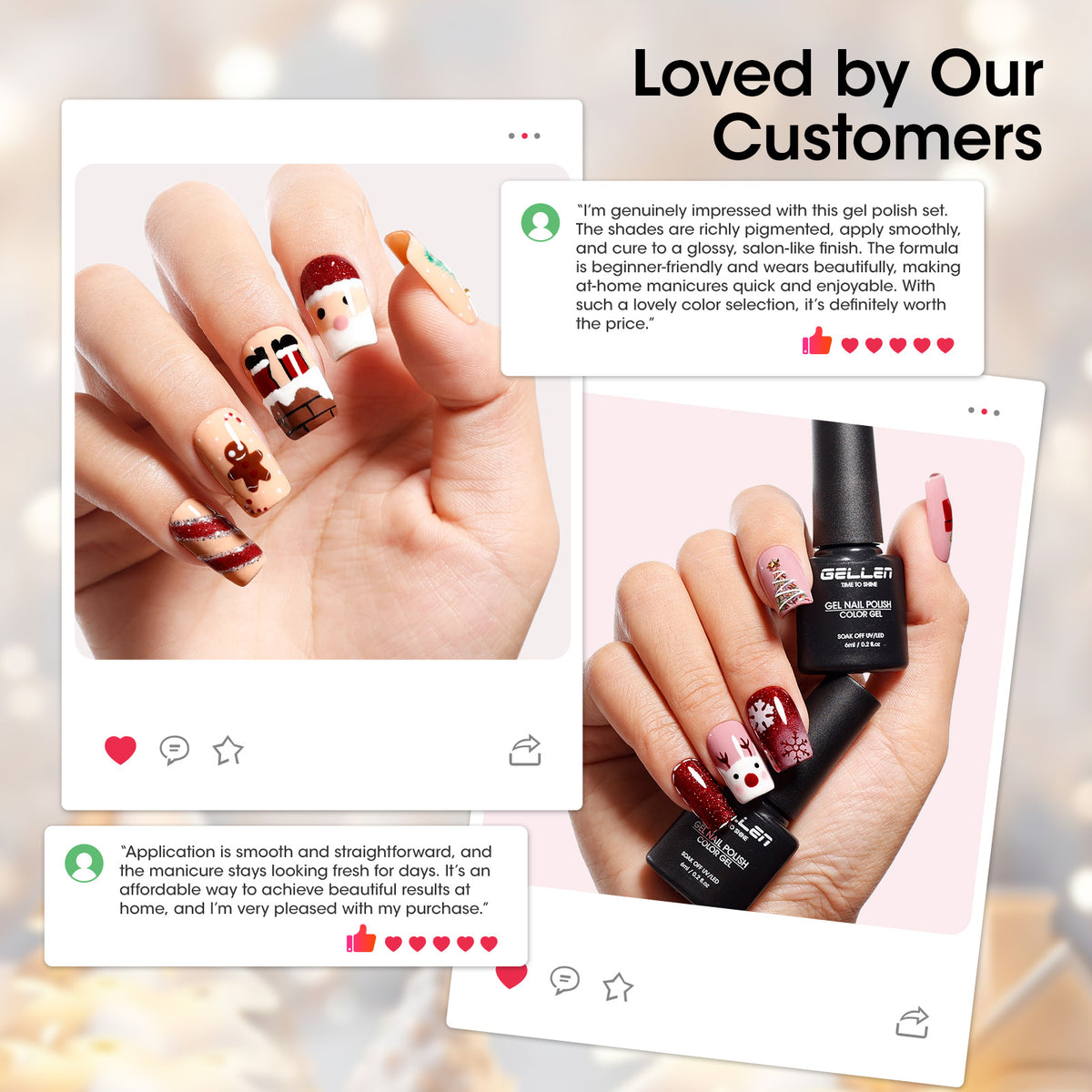 Gellen 20+4 Gel Nail Polish Set, Merry & Bright Collection
