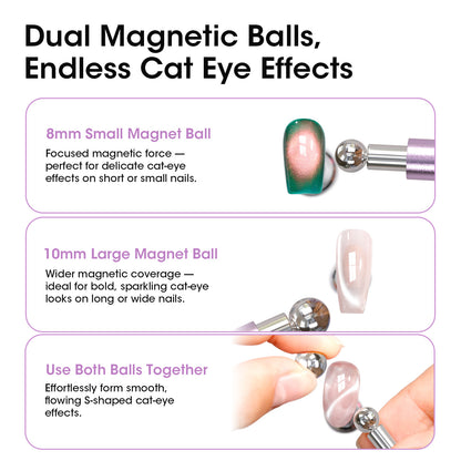 Gellen Cat Eye Magnet Double Head with 2 Balls